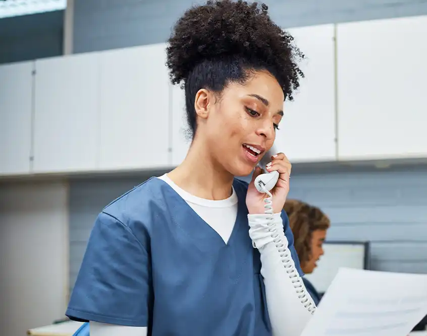 Member connecting with their Case Manager from home